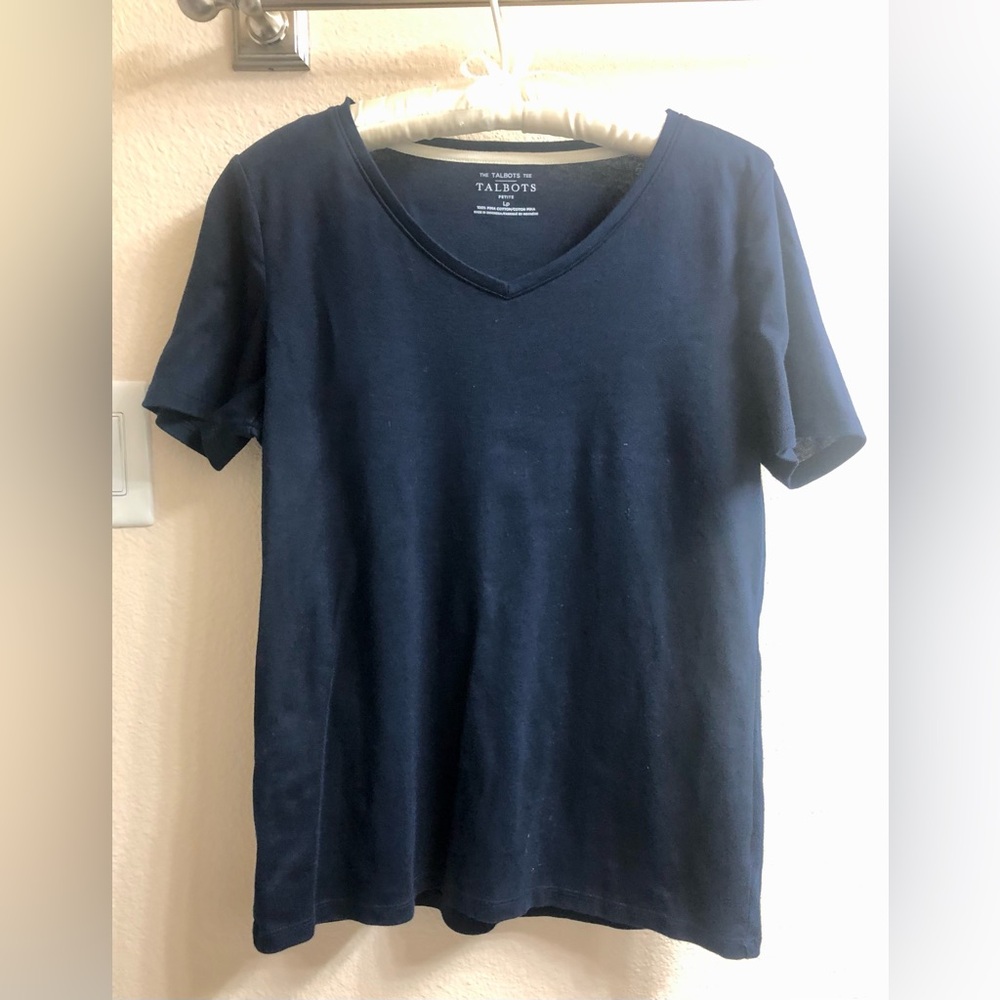Talbots Navy Short-Sleeve V-Neck Tee
